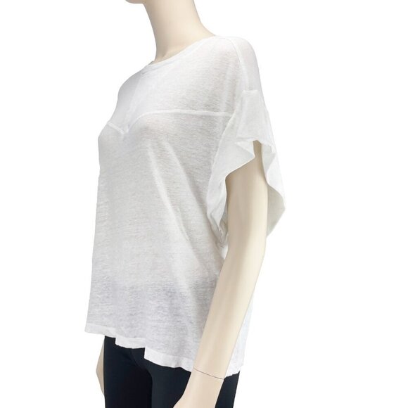IRO Spring Drop Shoulder Oversized Semi-sheer Crewneck Cotton Blend T-Shirt XS/S - Picture 2 of 6